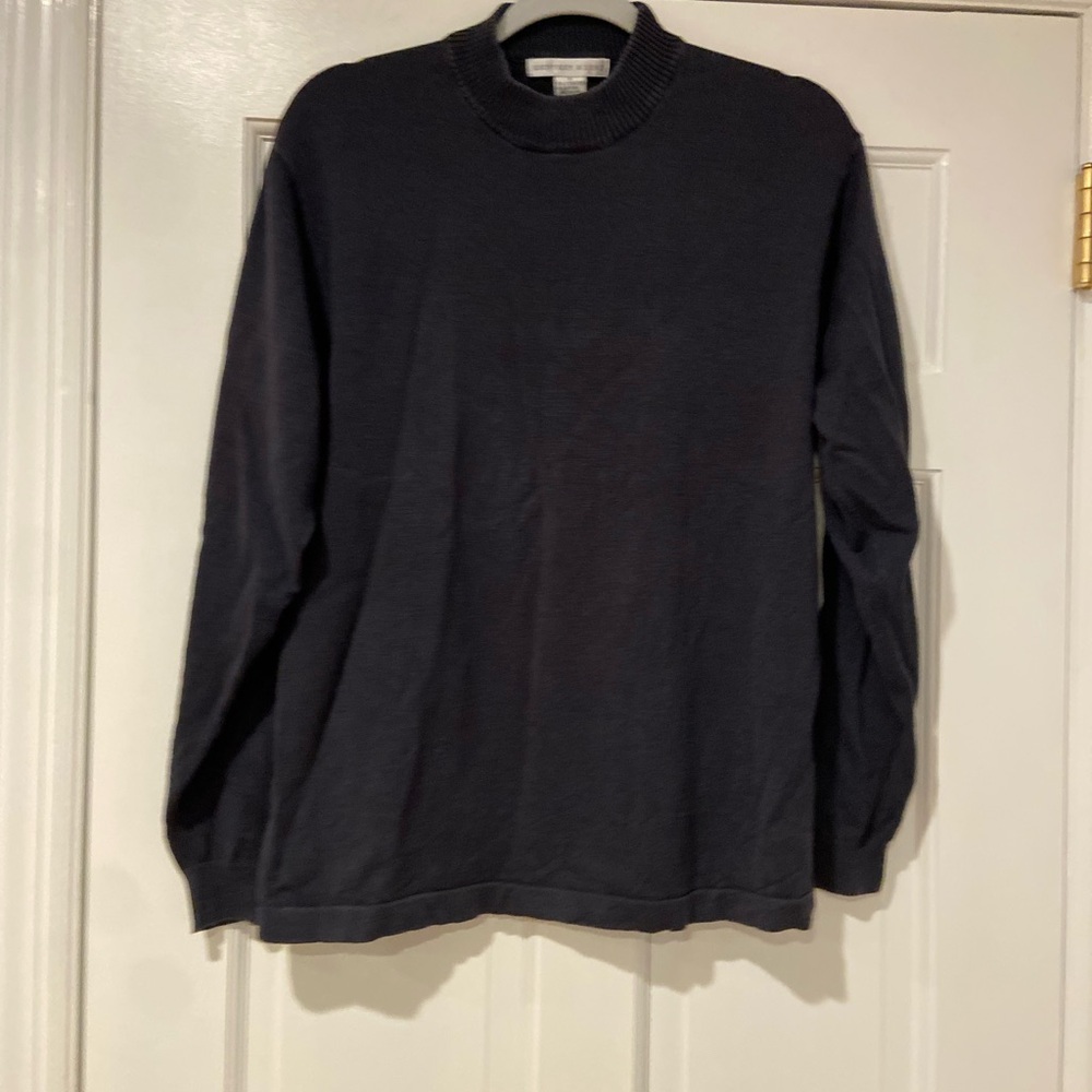 Geoffrey Beene Navy Mock Neck Sweater Silk Blend Men’s Medium